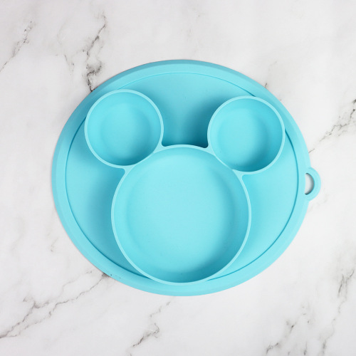 yes edible silicone plate compartment silicone bowl children baby plate food supplement bowl feeding tableware