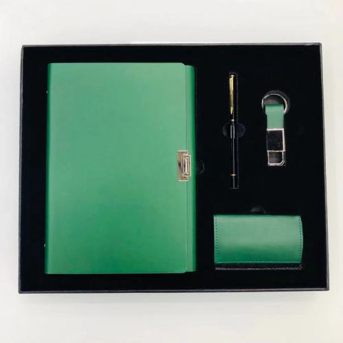 High-End Business Gift Set custom Stationery Gift Box with Pen and Key Chain and Business Card Box