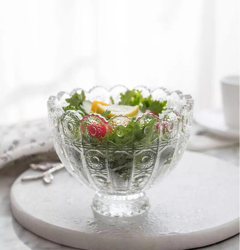 1213-1B   小果盘   玻璃果盘  太阳花果盘