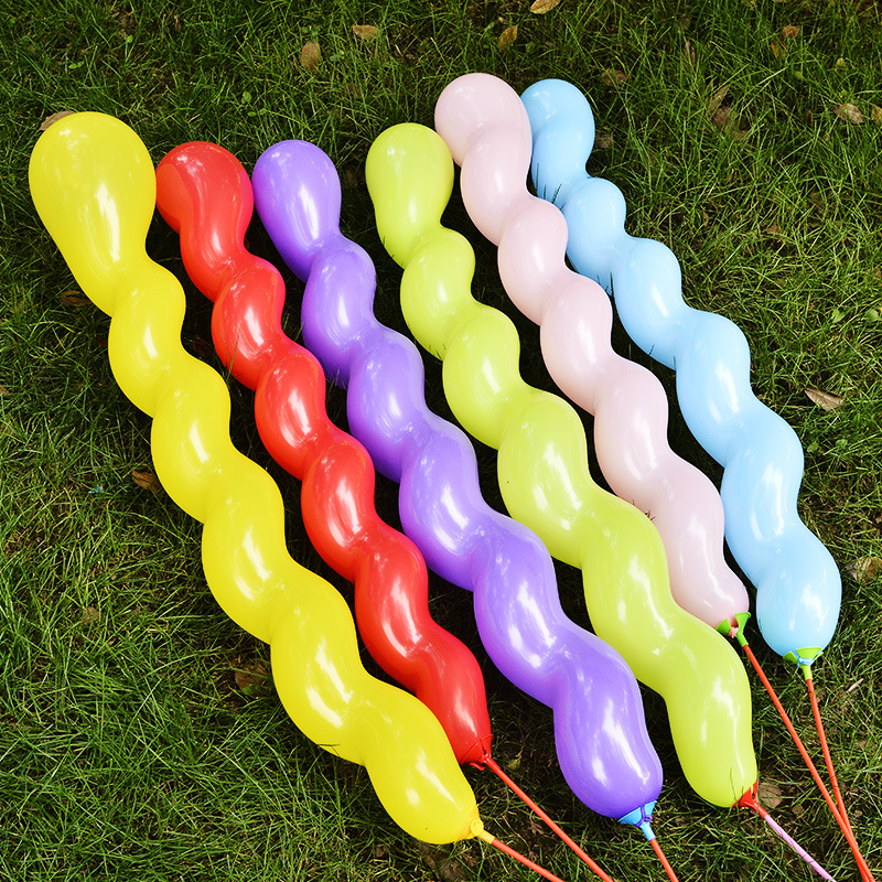 加厚麻花螺丝螺旋气球可充氦气飘空龙球螺丝麻花气球螺旋乳胶气球