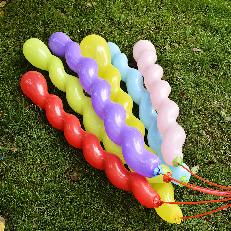 加厚麻花螺丝螺旋气球可充氦气飘空龙球螺丝麻花气球螺旋乳胶气球