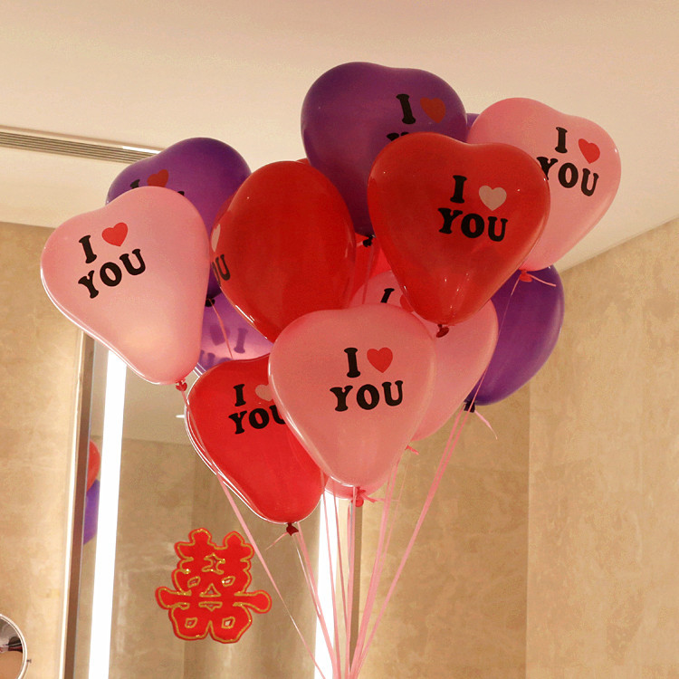 厂家直销2.2克加厚鸡心爱心优婚庆装饰桃心气球拍照饰景心形气球