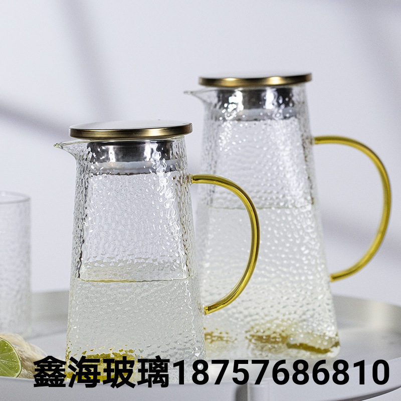 高硼硅玻璃壶锤纹冷水壶 高硼硅耐热水壶可烧水果汁壶凉水壶