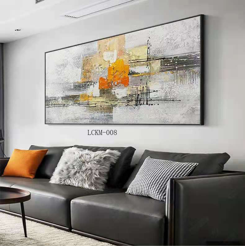 客厅大幅装饰画轻奢抽象油画沙发背景手绘巨幅画玄关现代简约挂画详情13