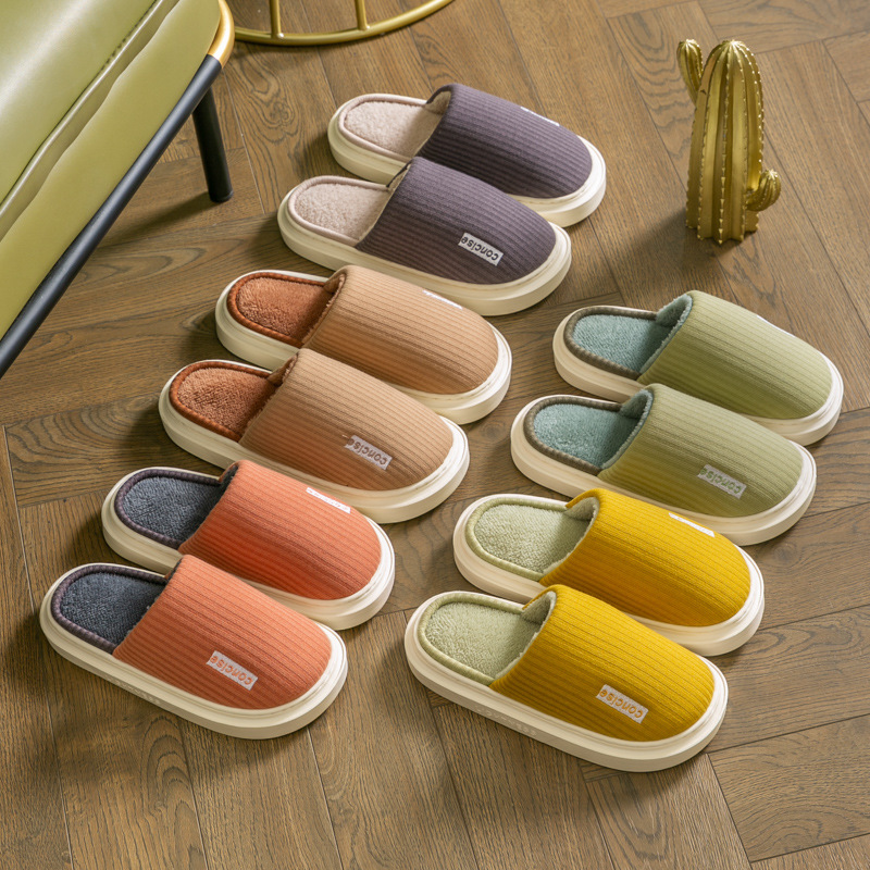 棉拖鞋女冬季2021新款情侣厚底室内居家休闲毛绒保暖男士棉拖