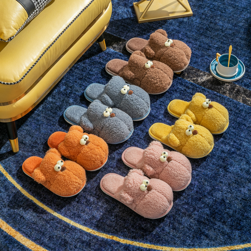 可爱卡通包头女士秋冬季章鱼哥棉拖鞋家居家用室内保暖情侣棉鞋