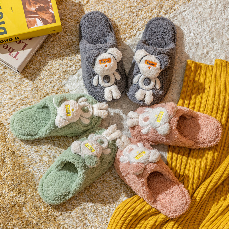 毛毛拖鞋女春秋2021新款百搭居家少女心室内保暖可爱包头拖潮