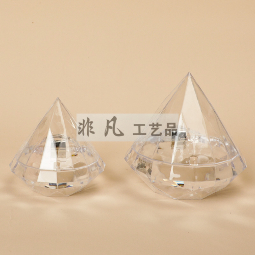 Creative Food Grade Plastic Candy Box PS Transparent European Diamond-Shaped Wedding Candies Box Wedding Gift with Lid sugar Box