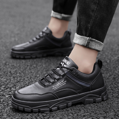 Simple Solid Color Casual Fashion Low Top Men‘s Shoes British Retro Leather Dr. Martens Boots Street Daily Wear Casual Shoes