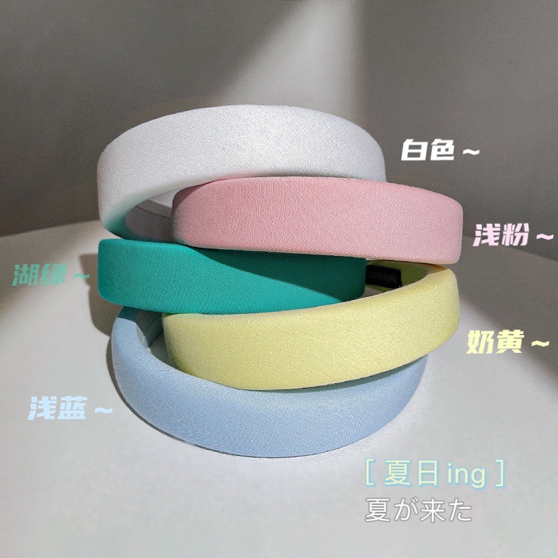 韩版潮糖果色海绵发箍女夏天发卡网红同款款宽边法式彩色头箍发饰