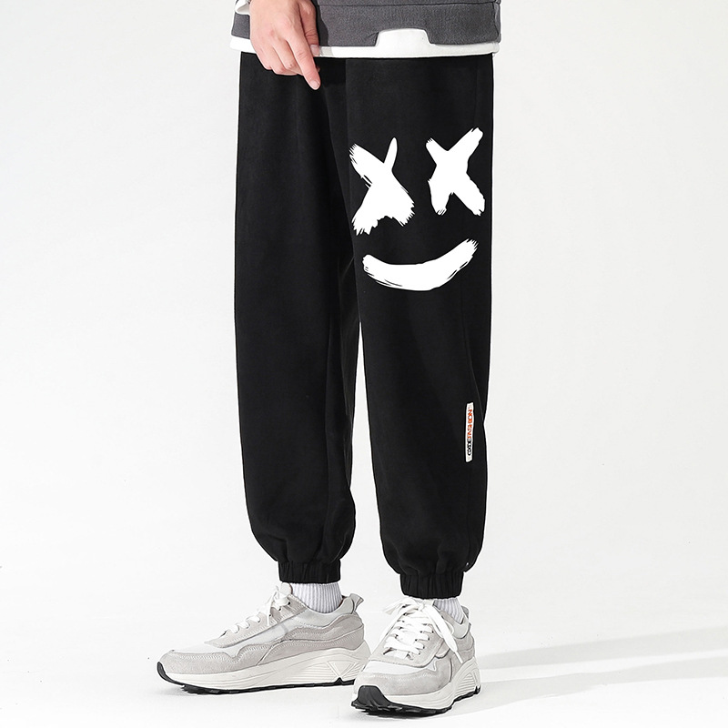 2021新款秋冬厚款潮流时尚男装休闲裤束脚哈伦裤工装裤弹力长裤