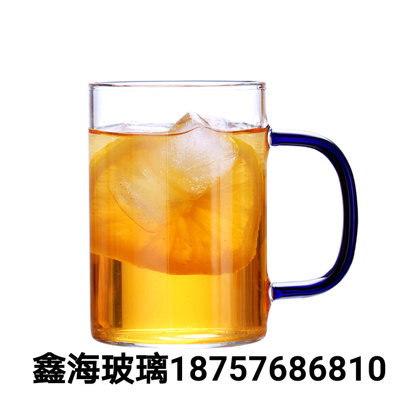 高硼硅玻璃杯彩色手柄带把杯耐热玻璃杯高透明玻璃杯出口高质量