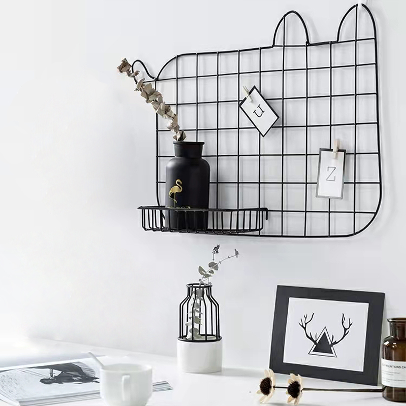 北欧简约风格铁艺方形网格照片墙 创意家居客厅卧室墙面装饰壁挂