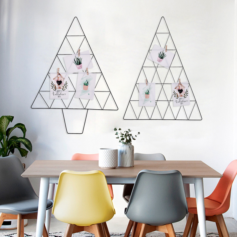 创意网格照片墙多功能铁艺相框挂墙置物铁架夹子悬挂相片墙装饰