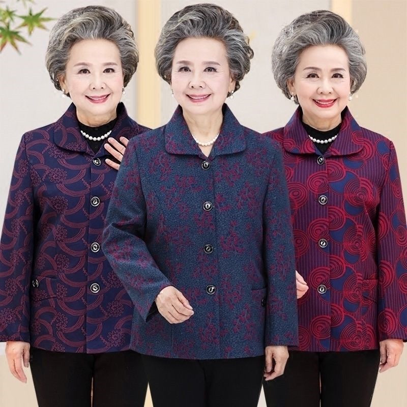 中老年女装春秋女士外套秋装女长袖上衣休闲外套女老人衣服奶奶装