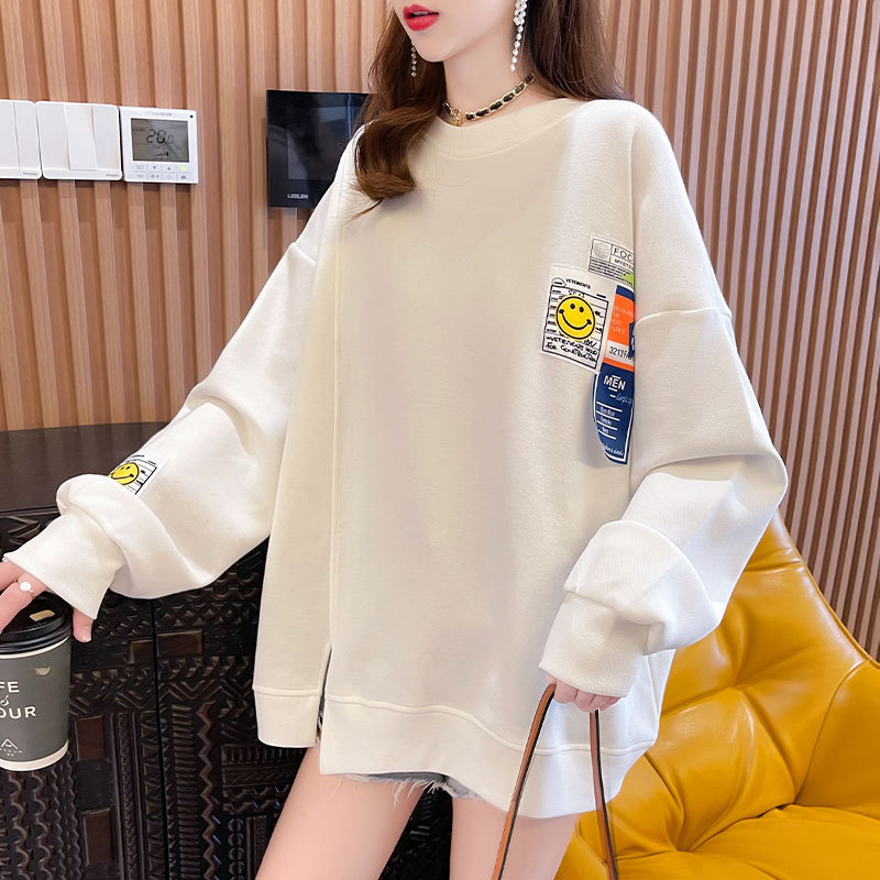 超火网红cec白色卫衣女ins潮2021年新款宽松显瘦韩版春秋薄款上衣