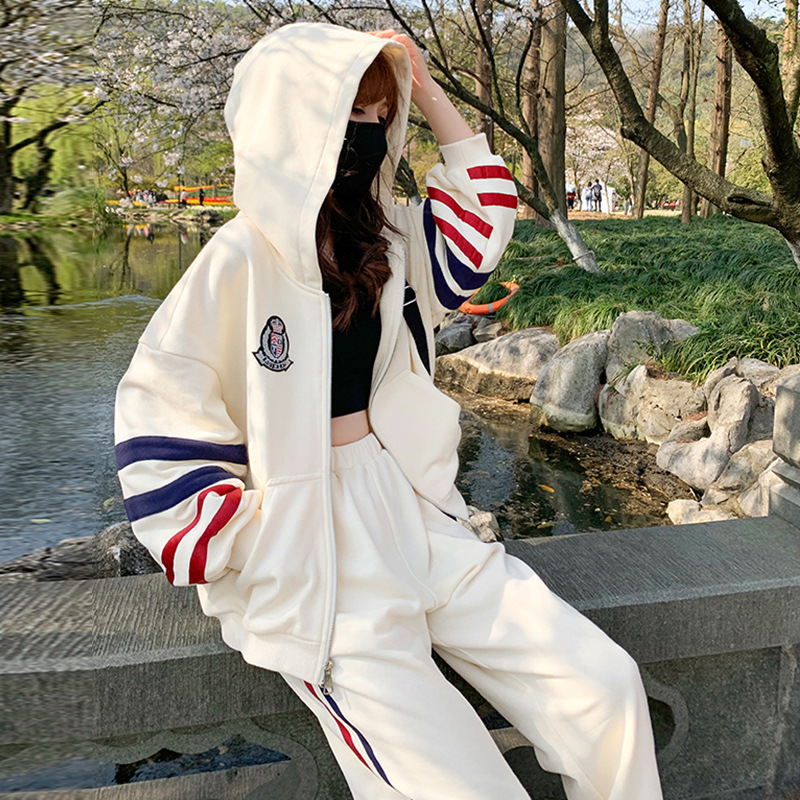 运动服套装女秋冬2021秋装新款卫衣两件套小个子炸街宽松ins潮牌