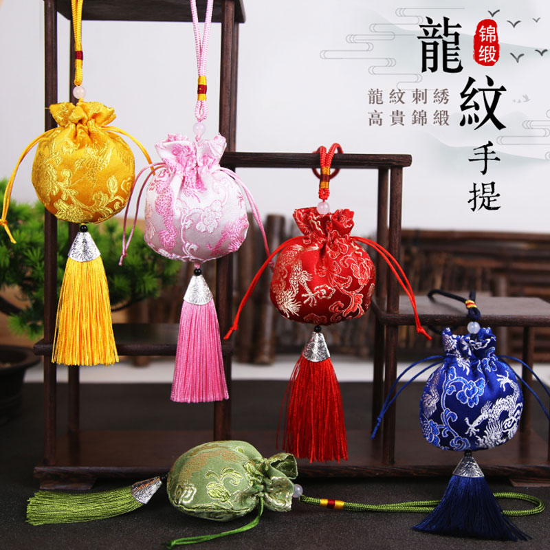 端午节古风丝绸刺绣香包随身荷包中国风香囊空袋子香袋汽车挂件