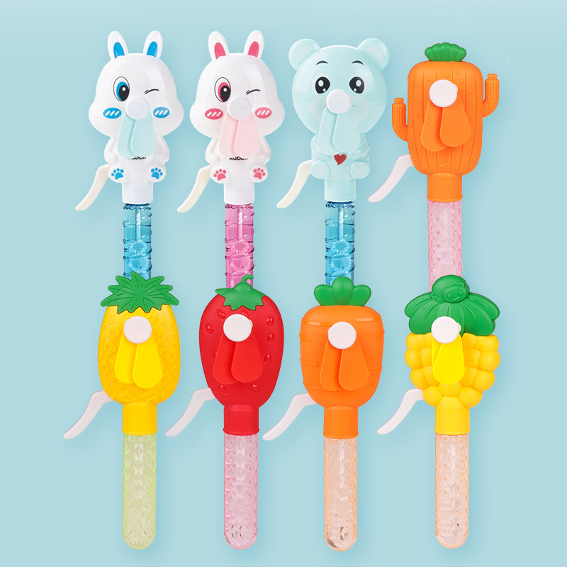 泡泡水手压风扇 卡通手持广场摆摊小礼品 迷你小风扇儿童玩具批发