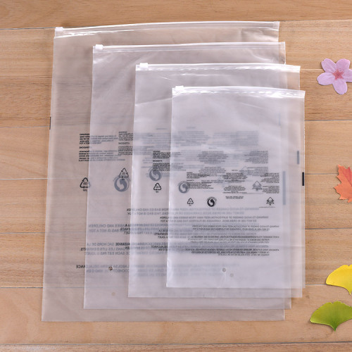 factory wholesale spot semi-transparent frosted ziplock bag clothing packaging bag storage clothing zipper bag can be printed