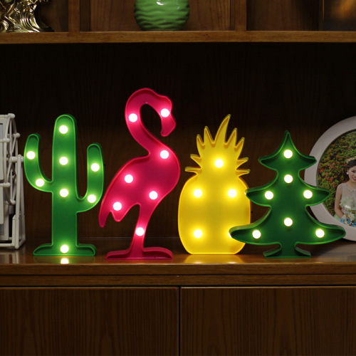 led flamingo string lights new year lights christmas tree photo props pineapple cactus room decoration night light