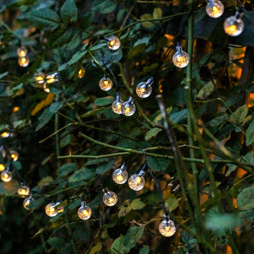 Amazon Solar-Powered String Lights Led Large Bubble Beads String Outdoor Courtyard Garden Decoration Christmas Lights