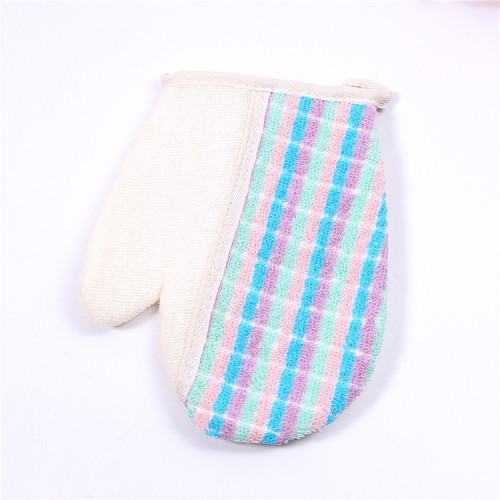 factory direct sale hot sale linen straight mouth gloves simple and comfortable exfoliating bath gloves