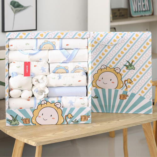Newborn Baby children‘s Clothes Set Pure Cotton Autumn and Winter Newborn Baby Full Moon Gift Supplies Gift Box