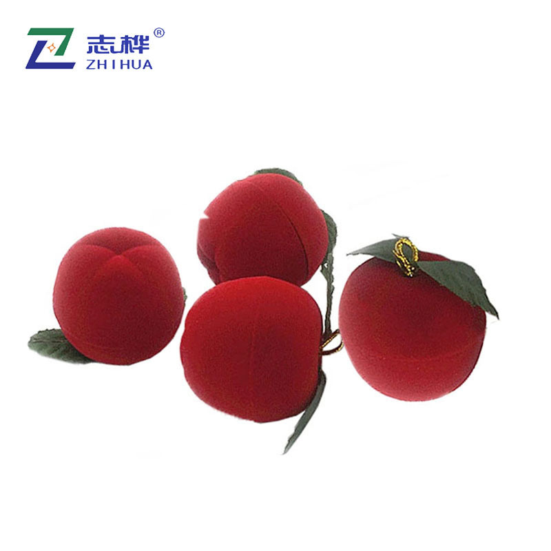 志桦圣诞系列礼品包装盒子 平安夜首饰盒 可爱苹果植绒戒指饰品盒