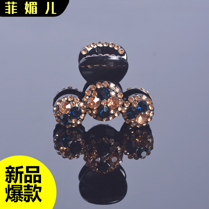 新款韩版盘发气质顶夹发抓夹卡子水钻发夹发卡抓发刘海夹小饰品