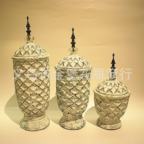 new american ceramic vase three-piece creative hotel soft decoration ornaments vase ornaments vase decoration