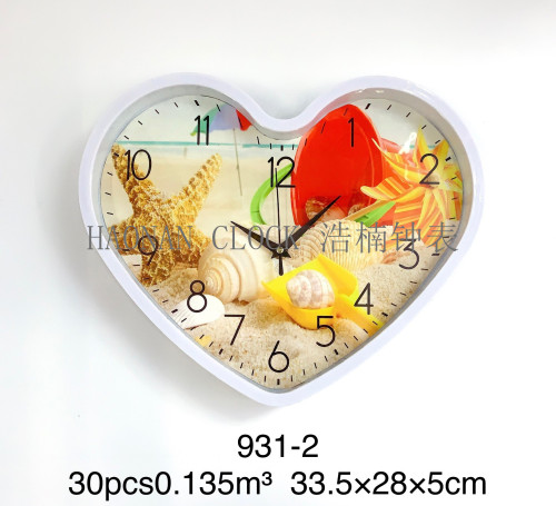 heart-shaped cute wall clock living room bedroom decoration wall clock creative personality