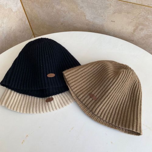 Autumn and Winter Solid Color Knitted Hat Women‘s Wool Hat Autumn Bucket Hat Korean Style Versatile Face-Looking Small Autumn