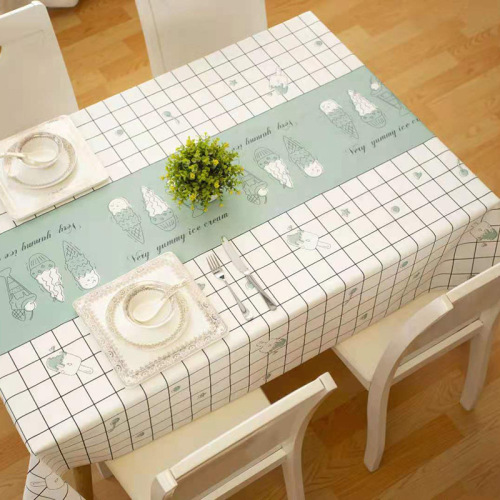 Plaid Tablecloth Waterproof and Oilproof and Heatproof Disposable Tablecloth Tablecloth Fabric Coffee Table Cloth Eight-Immortal Table round Table Woven Belt Table Runner