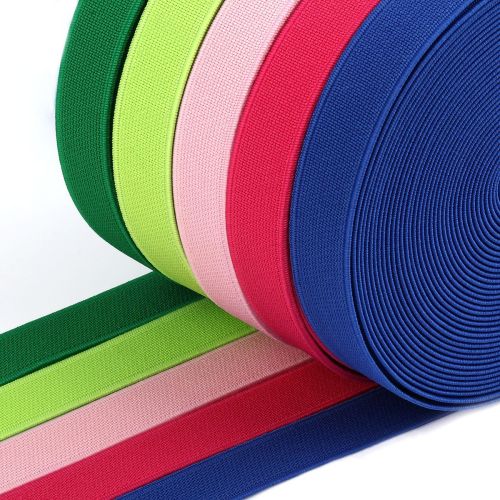 1.5cm Plain Encryption Elastic Band 2.5cm Red Color Thickened High-Speed Shuttleless Double-Sided Elastic Band