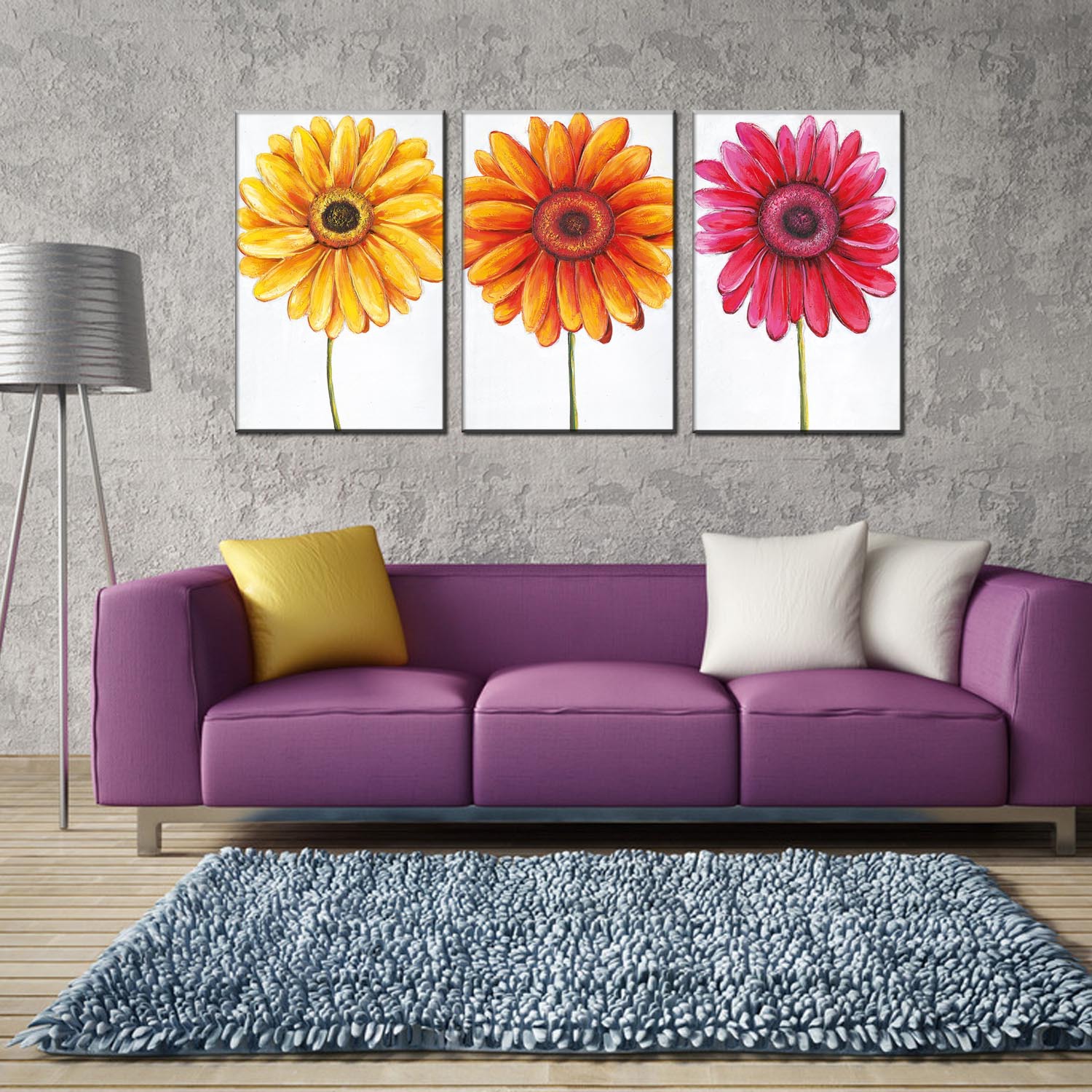 新款供应欧式卧室床头无框油画 外贸出口挂画 创意高档工艺组合画