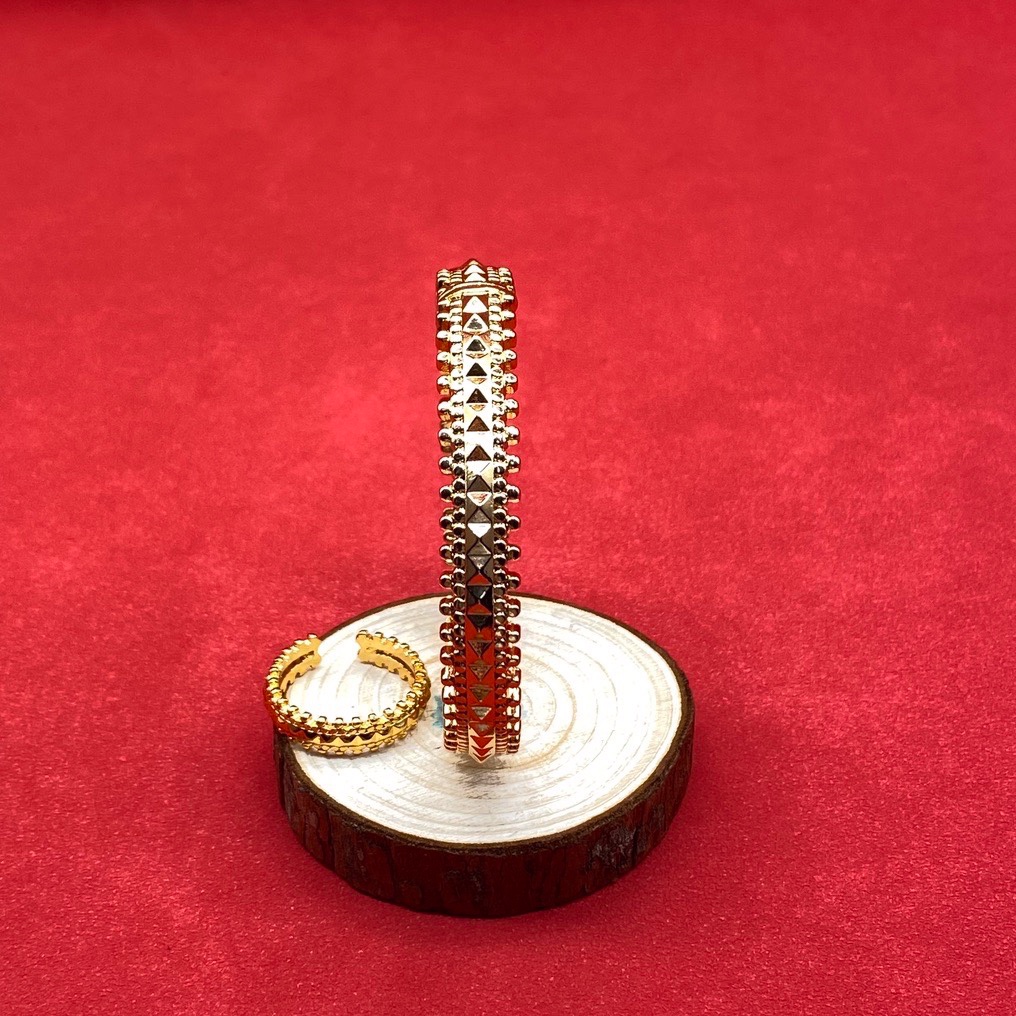 沙金热销套装戒指手镯镂空开口半节24k真金电镀厂家直销手镯10m