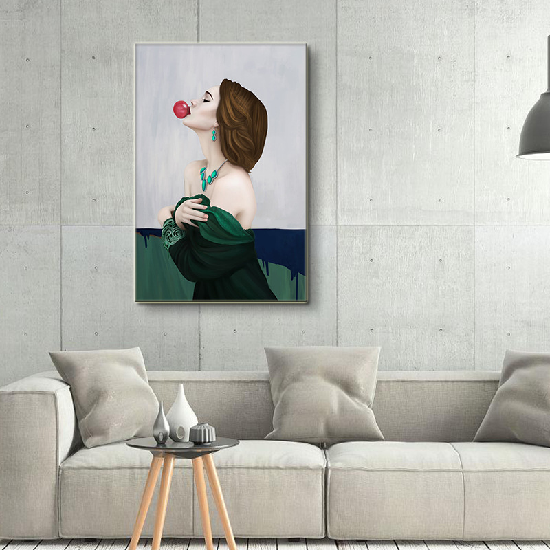 现代简约人物装饰画北欧风油画客厅沙发背景画走廊卧室装修壁画