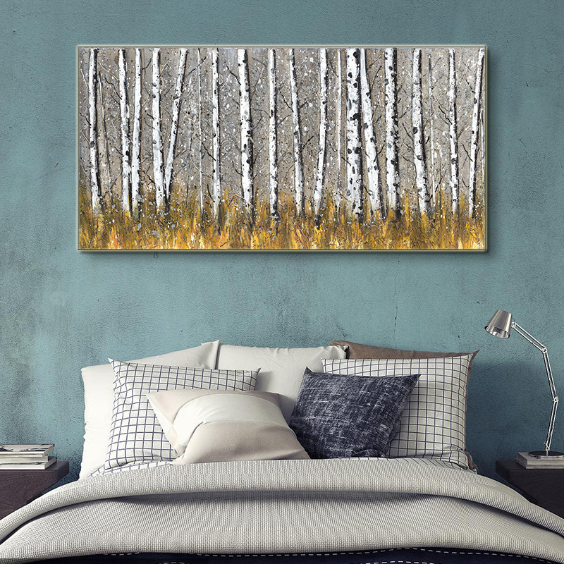 北欧客厅沙发装饰画简约轻奢背景画现代艺术油画玄关挂画