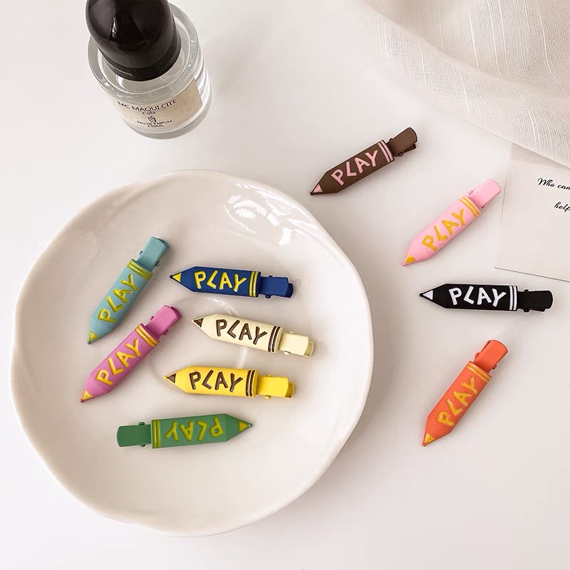 创意彩色小铅笔发夹可爱少女心糖果色发卡刘海夹ins边夹日韩发饰