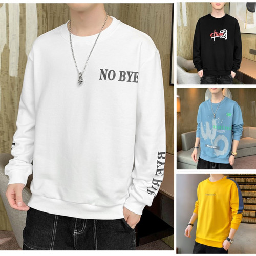 Men‘s Long-Sleeved T-shirt autumn Fashion Brand Trendy Sweater Men‘s round Neck Spring and Autumn Youth Clothes