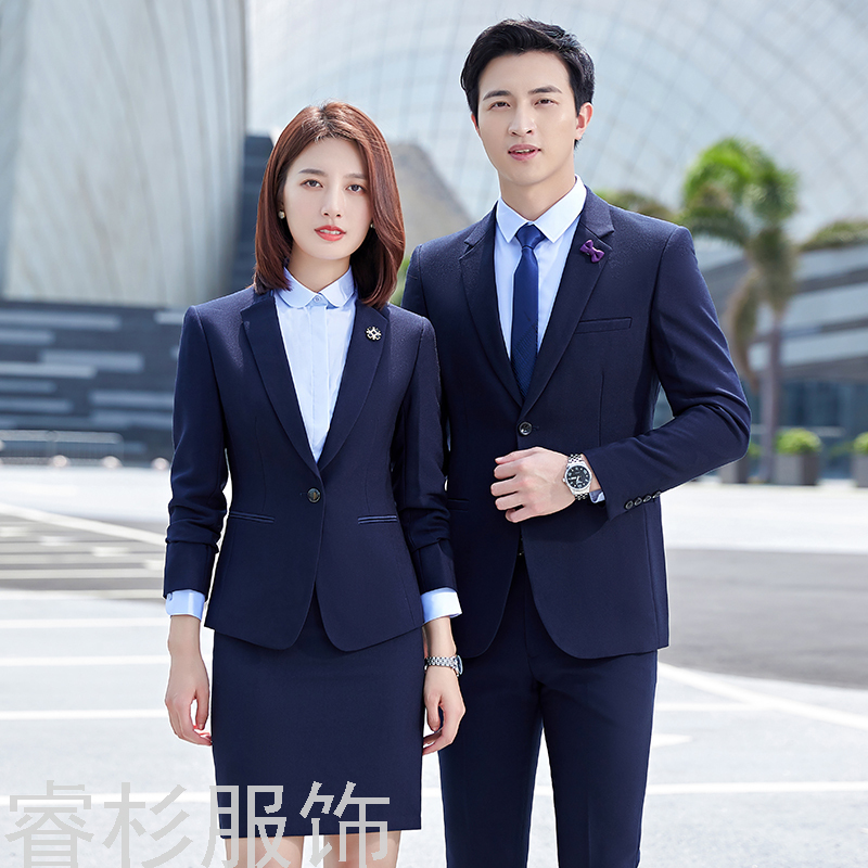 新款男女同款职业装套装西服男士两件套正装商务西装面试工作服