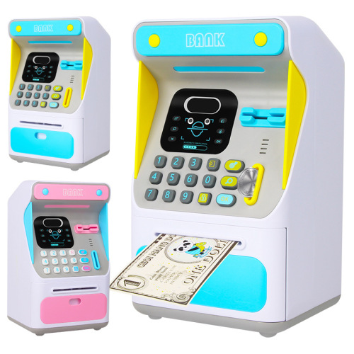 simulation face recognition password unlocking piggy bank large atm machine safe piggy bank children‘s toys wholesale
