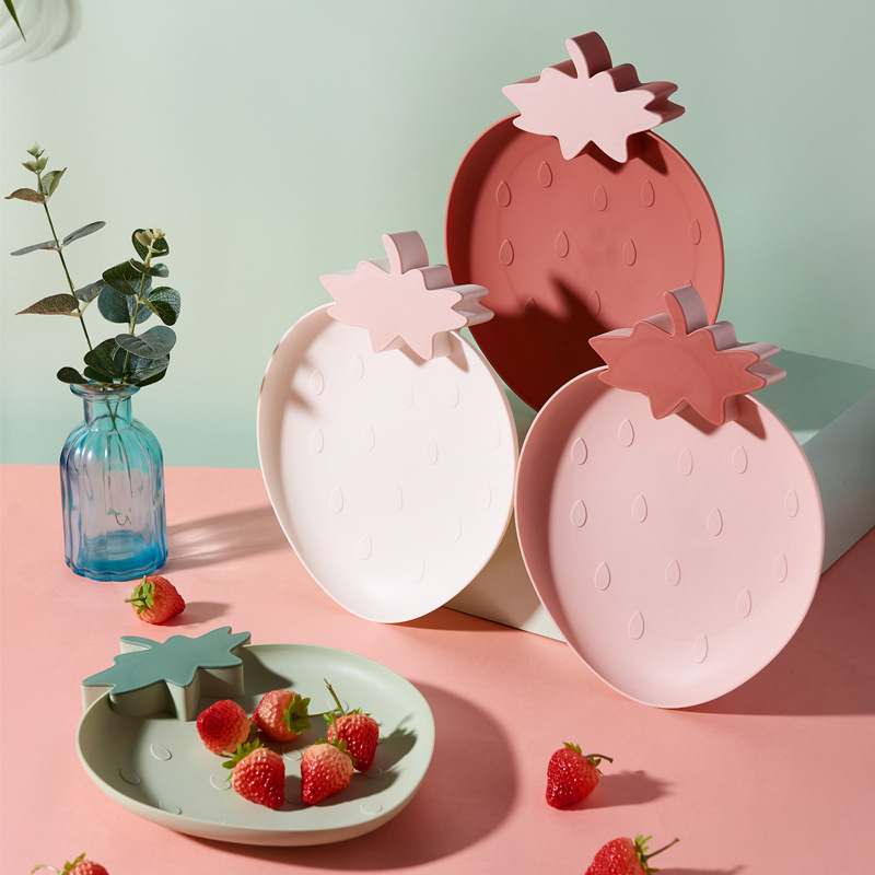 网红个性客厅家用可爱草莓果盘北欧风创意果盘客厅果碟零食糖果盘