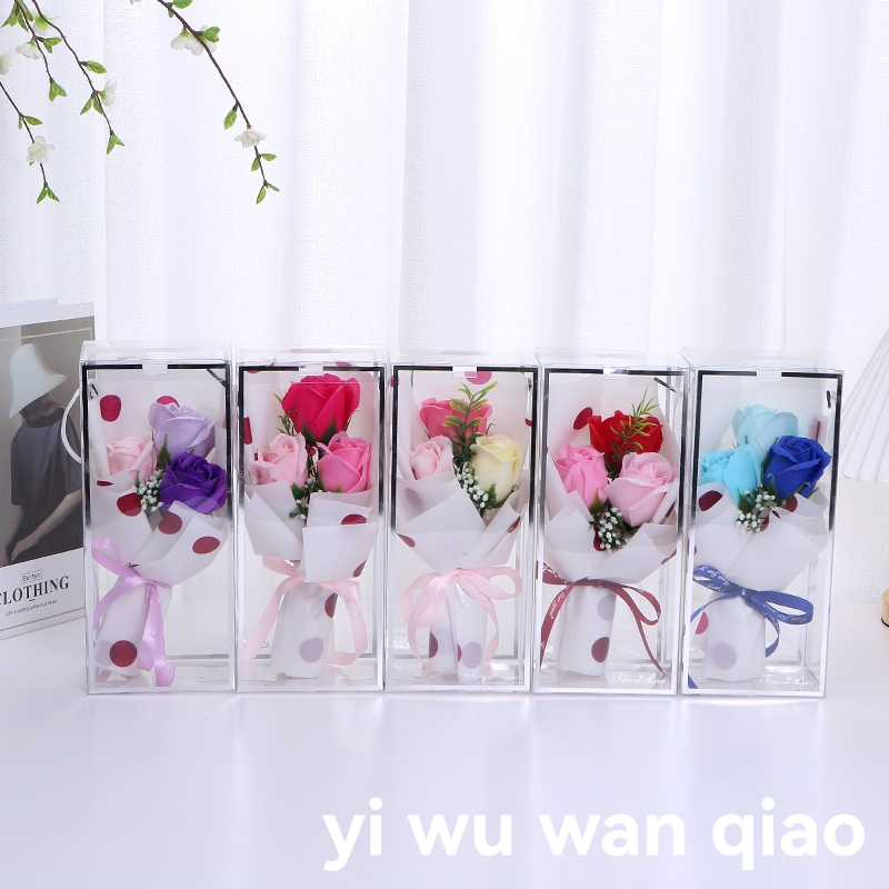 情人节母亲妇女节仿真玫瑰纸香皂肥皂装饰工艺礼盒