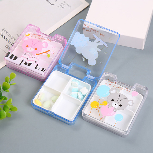 Factory Direct Supply Student Cartoon Nutrition Tablets Storage Box Creative Multifunctional Pill Box Travel Portable Pill Box Wholesale