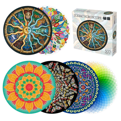 amazon hot sale products round puzzle 500 piece twelve palace rainbow magic kaleidoscope spot second delivery