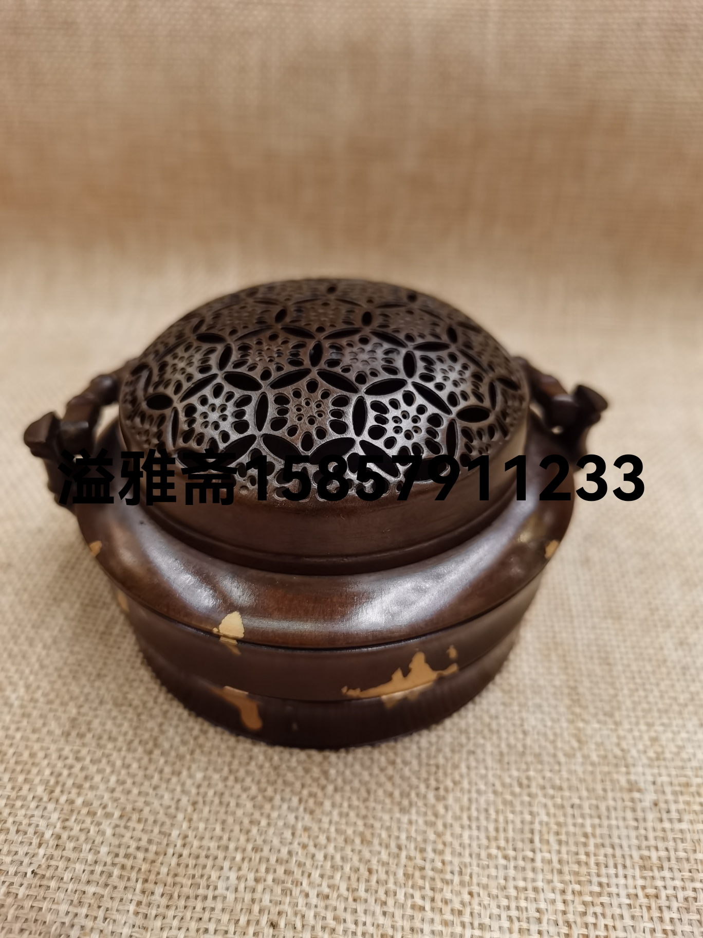 紫铜香薰炉苏工洒金暖手炉竹节仿古檀香炉篆香炉纯铜盘香炉暖手炉