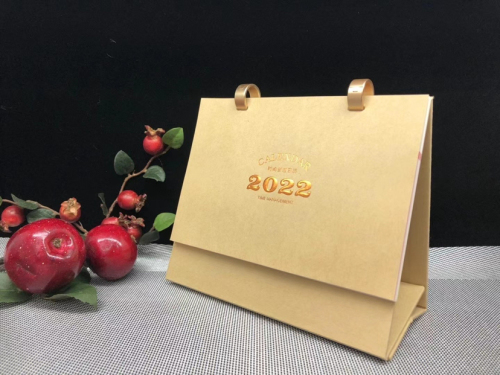 2022 new korean style metal double ring buckle high-end cardboard desk calendar