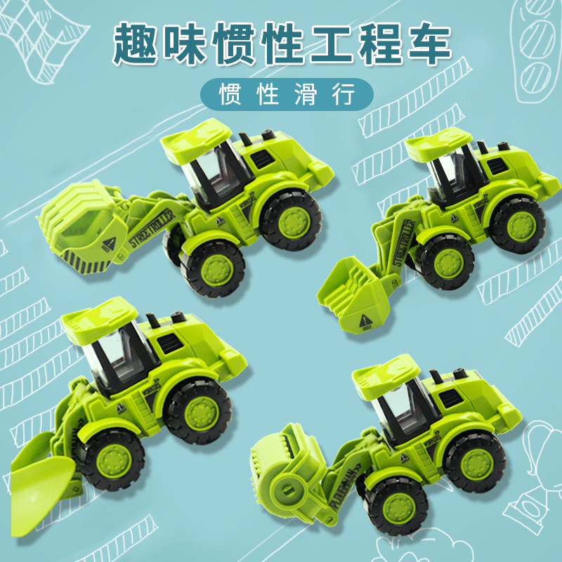 惯性工程车儿童益智仿真工程车玩具回力地摊热卖玩具礼品玩具